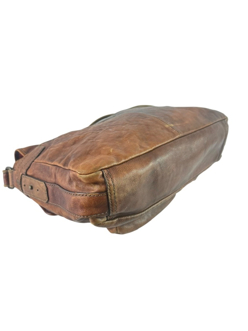 Vintage FOSSIL Brown Leather Messenger Bag Crossbody Rugged - Picture 12 of 16